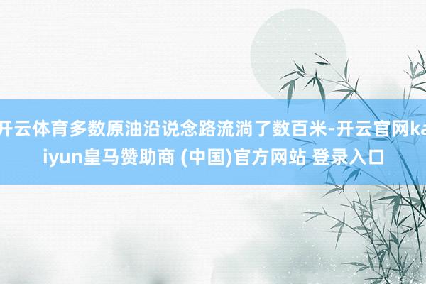 開云體育多數原油沿說念路流淌了數百米-開云官網kaiyun皇馬贊助商 (中國)官方網站 登錄入口