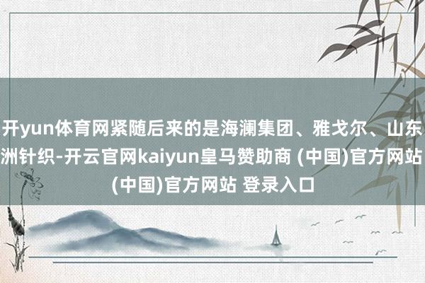 開yun體育網(wǎng)緊隨后來的是海瀾集團(tuán)、雅戈?duì)枴⑸綎|如意、申洲針織-開云官網(wǎng)kaiyun皇馬贊助商 (中國)官方網(wǎng)站 登錄入口