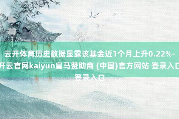 云開體育歷史數據顯露該基金近1個月上升0.22%-開云官網kaiyun皇馬贊助商 (中國)官方網站 登錄入口